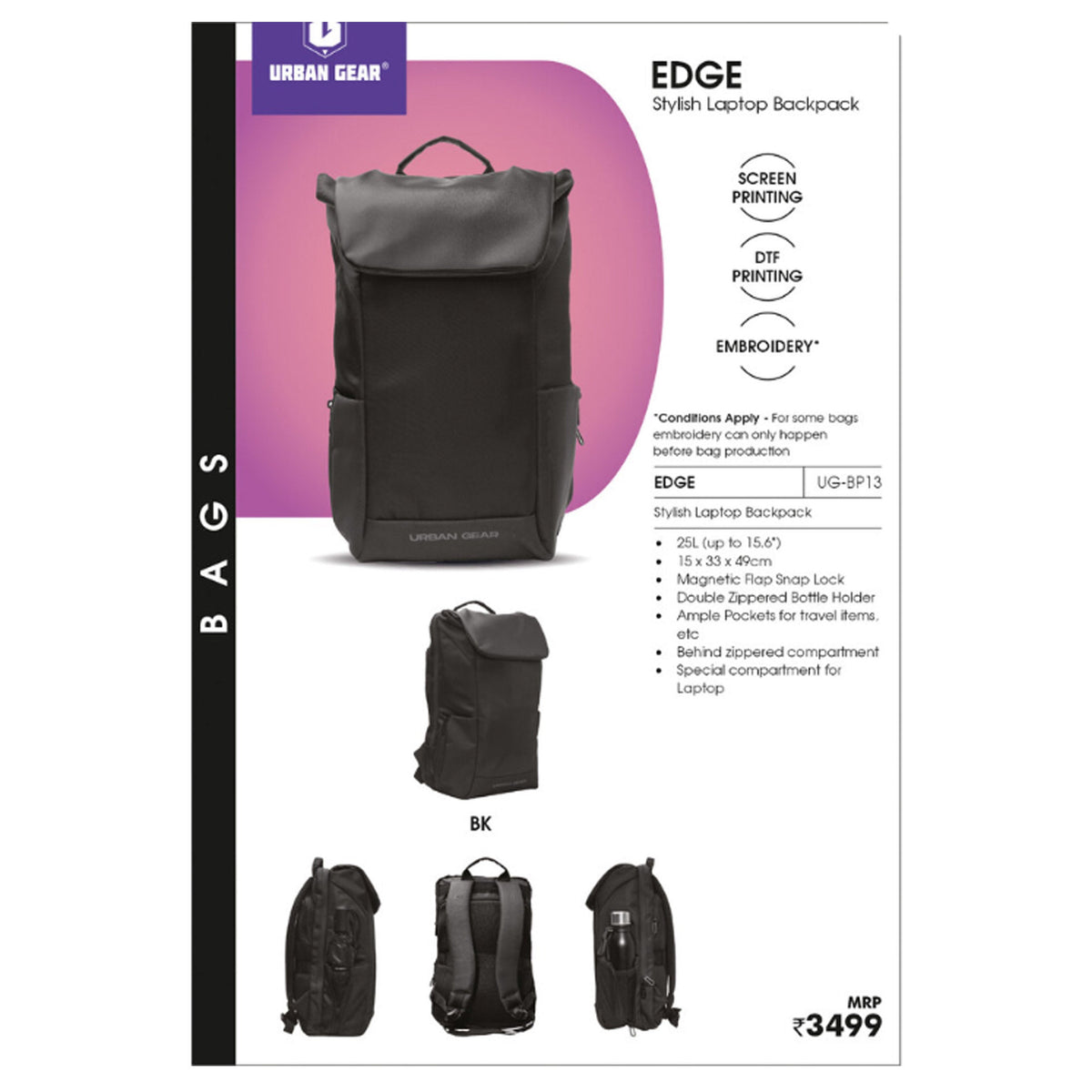 Urban Gear - Edge Backpack UG-BP13