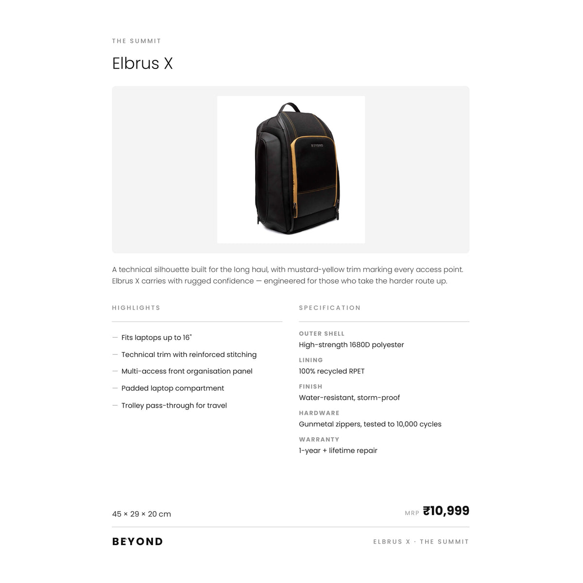 Beyond - Elbrus X Backpack