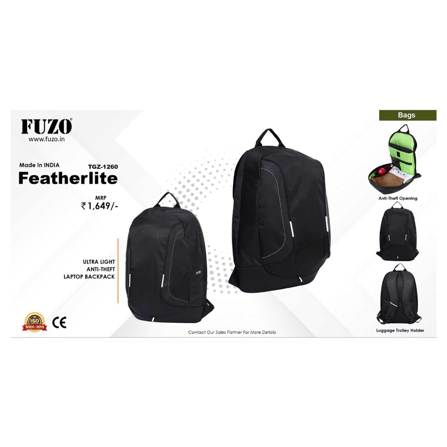 FUZO -  FEATHERLITE TGZ-1260 - LAPTOP  BACKPACK