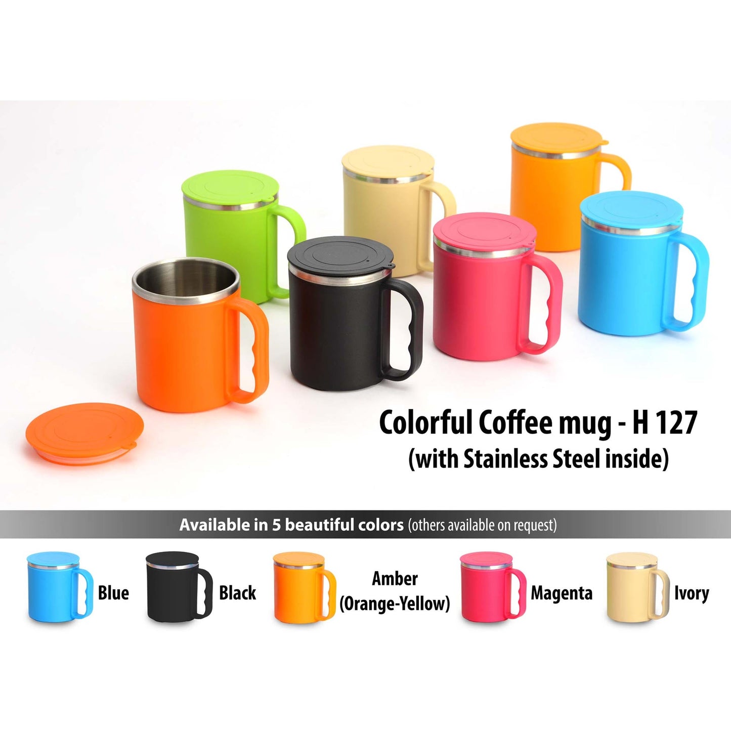 Colorful SS coffee mug (with box) - H 127