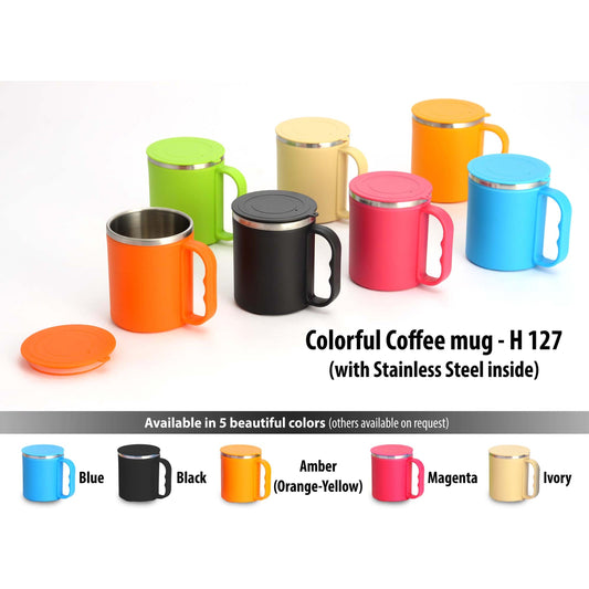 Colorful SS coffee mug (with box) - H 127
