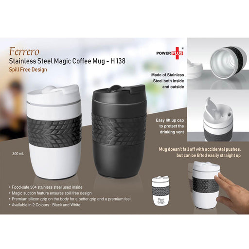 Ferrero Stainless Steel Magic Coffee Mug (300 ml approx) (Spill free design)  - H 138