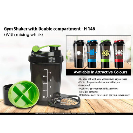 Spider shaker with Double compartment and mixing whisk - H 146