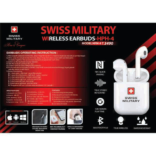 SWISS MILITARY - WIRELESS EARBUDS - HPH-4