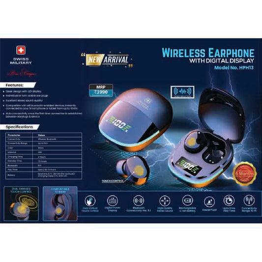 SWISS MILITARY - WIRELESS  EARPHONE - HPH13