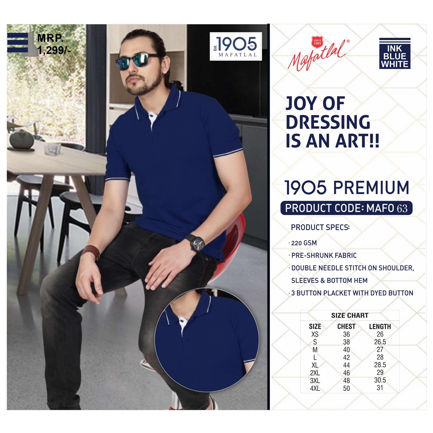 MAFATLAL - POLO-T-SHIRT WITH TIPPING