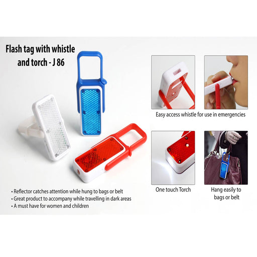 Flash tag with whistle and torch (with reflector)  - J 86