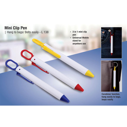 Mini clip pen | Hang to bags/ belts easily  - L 138
