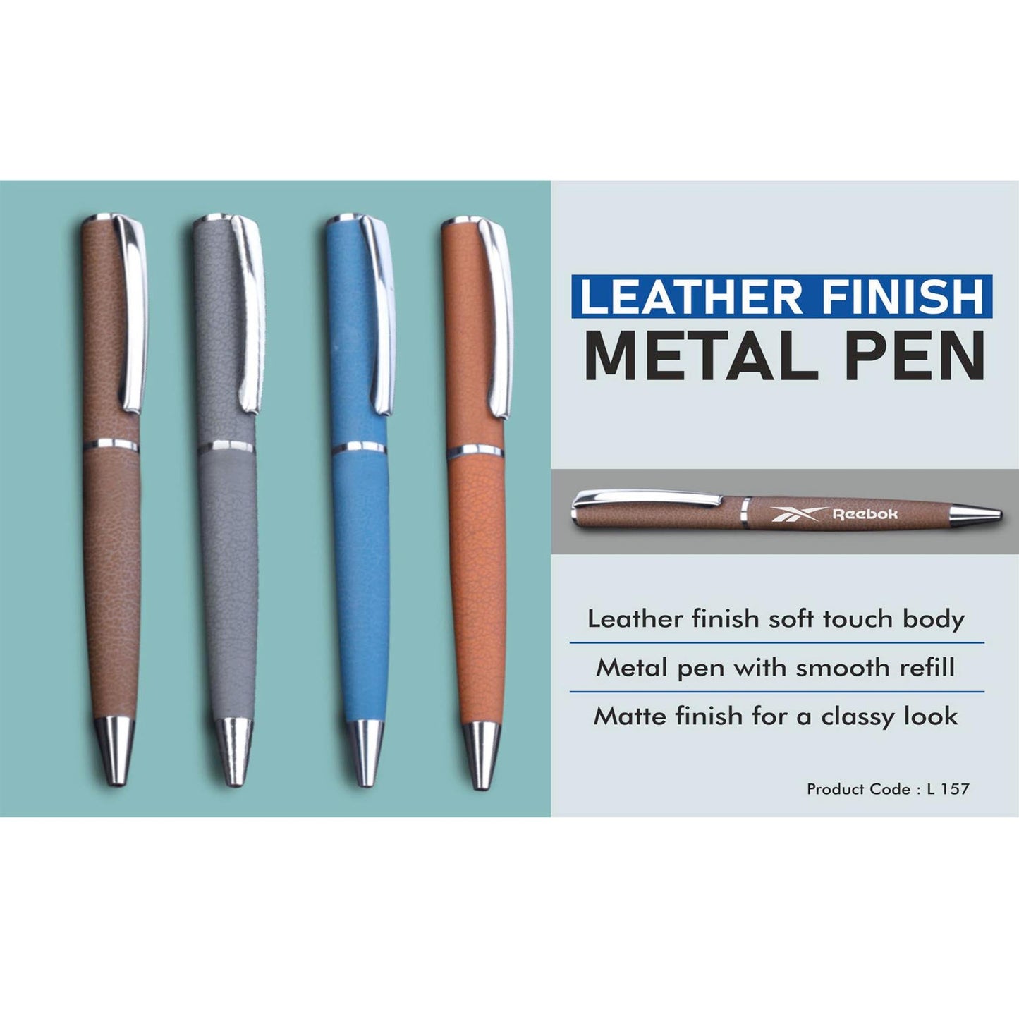 Leather finish Metal Pen  - L 157