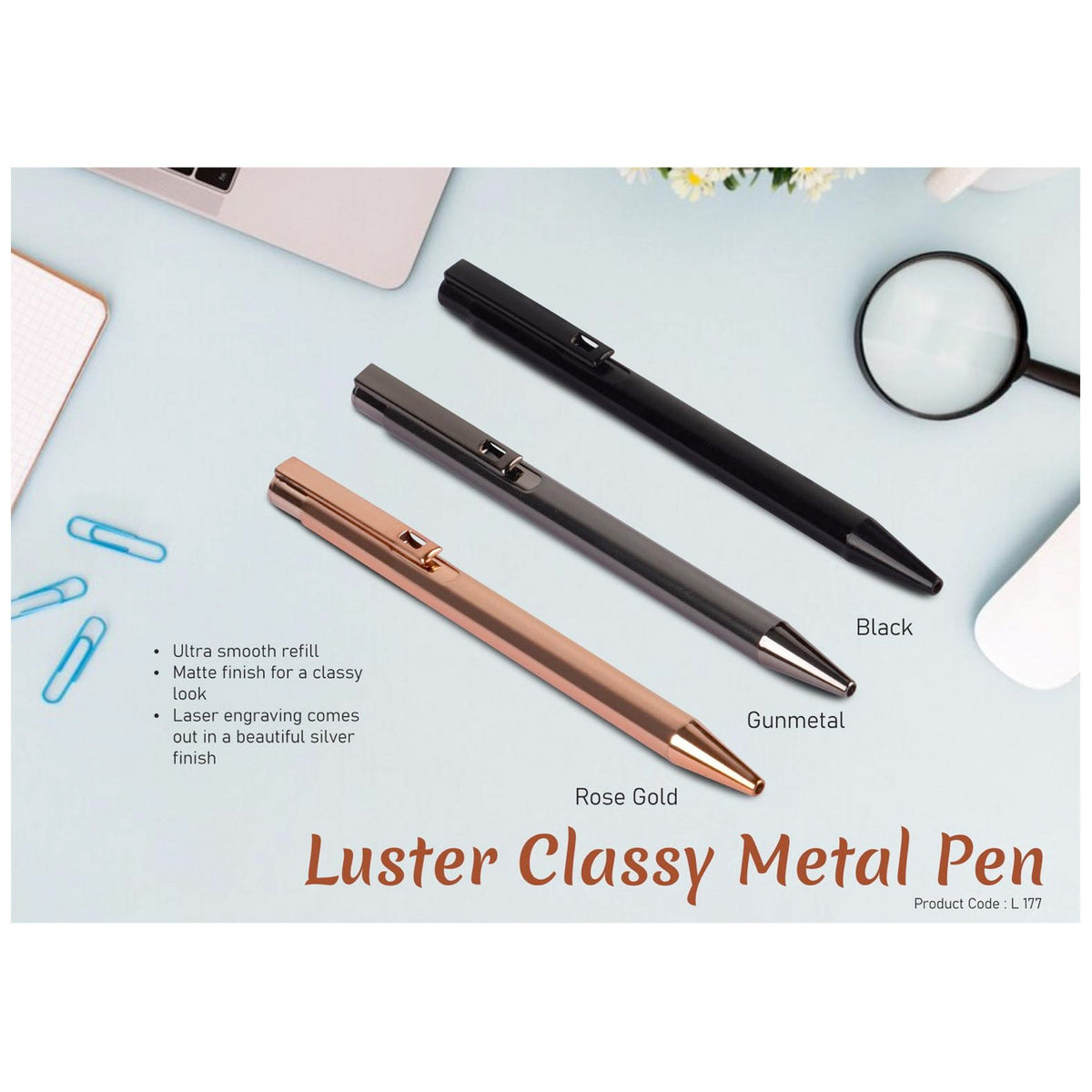 Power Plus - Luster Classy Metal Pen - L 177