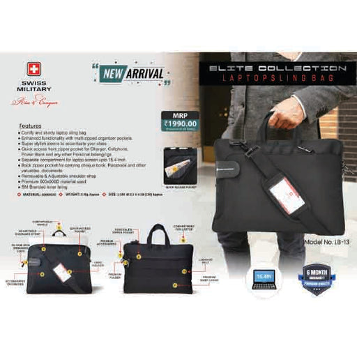 SWISS MILITARY -LAPTOP BAG - LB13