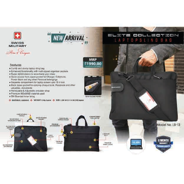 SWISS MILITARY -LAPTOP BAG - LB13