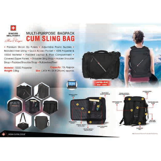 SWISS MILITARY - LAPTOP BACKPACK BAG - LBP88