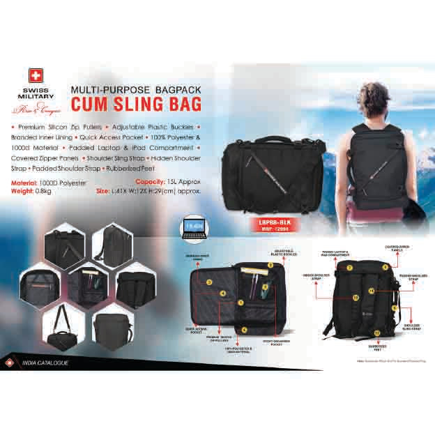 SWISS MILITARY - LAPTOP BACKPACK BAG - LBP88