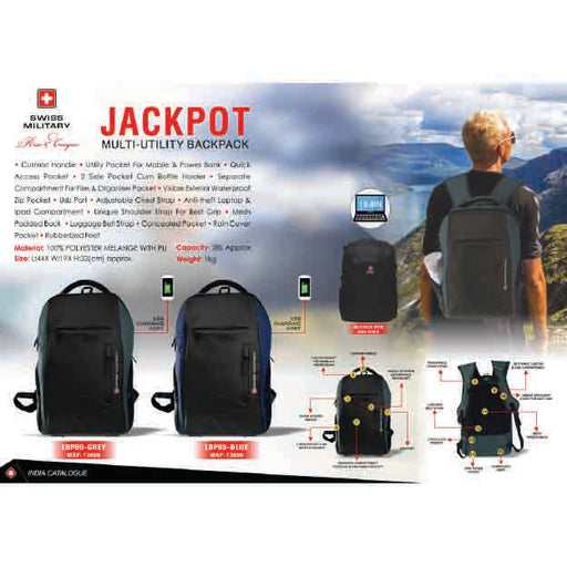 SWISS MILITARY - LAPTOP BACKPACK BAG - LBP90