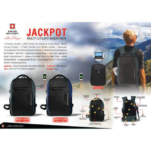 SWISS MILITARY - LAPTOP BACKPACK BAG - LBP90
