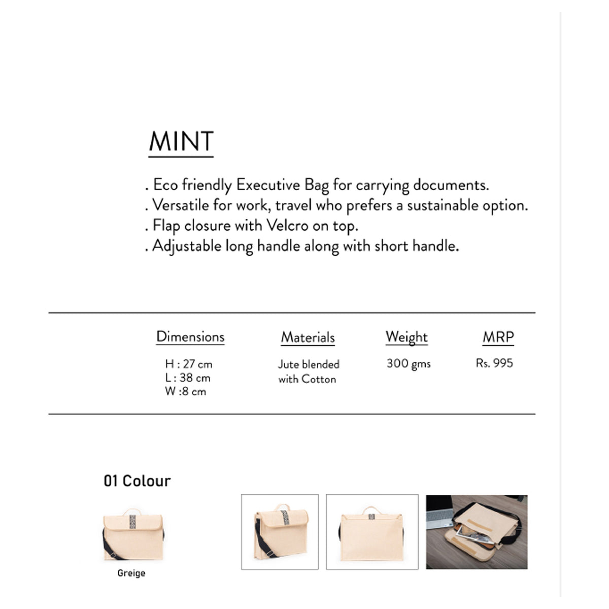 Oblique - Mint Conference Bag