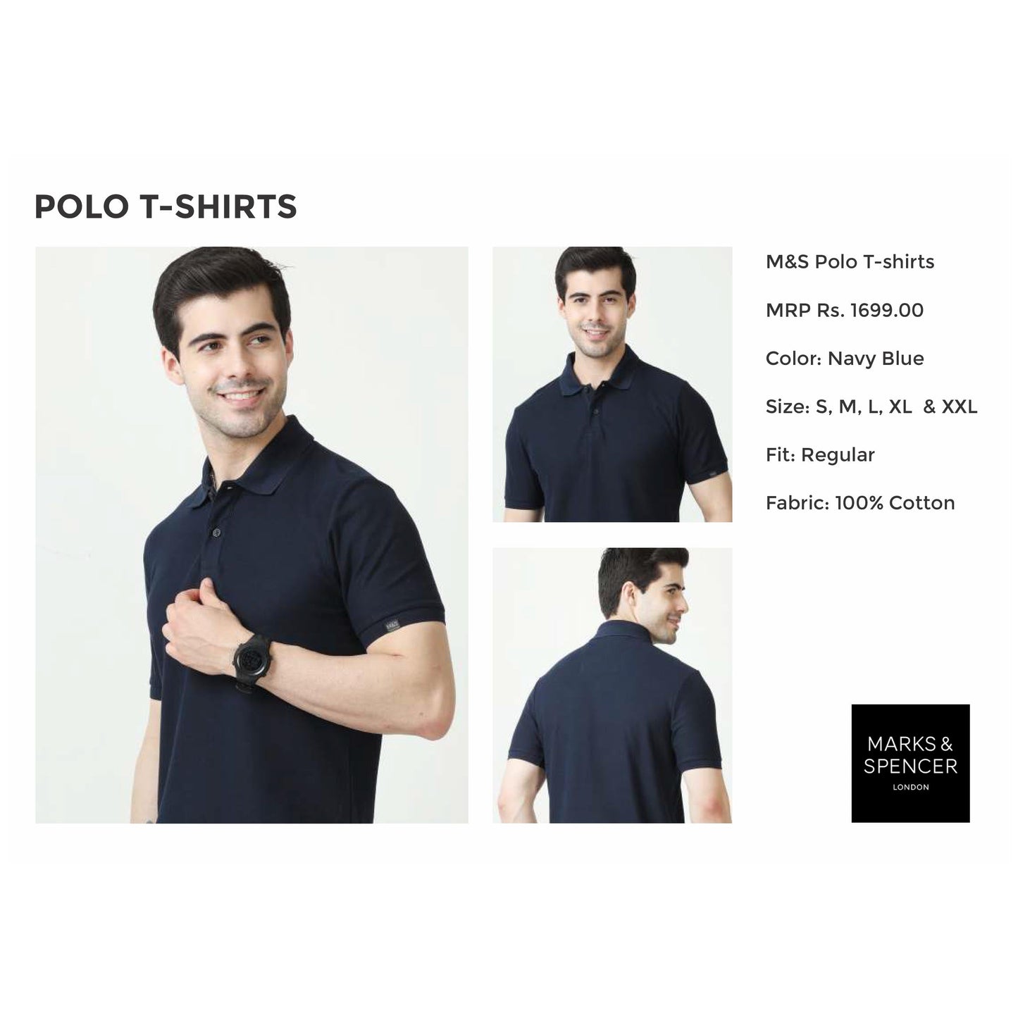 MARK & SPENCERS- POLO-T-SHIRT - PLAIN