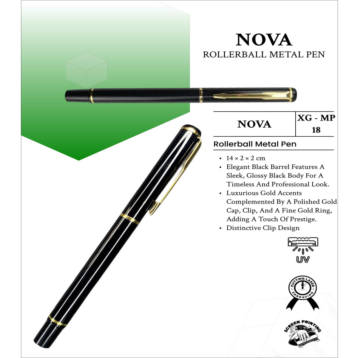 Nova Rollerball Metal Pen - XG - MP18