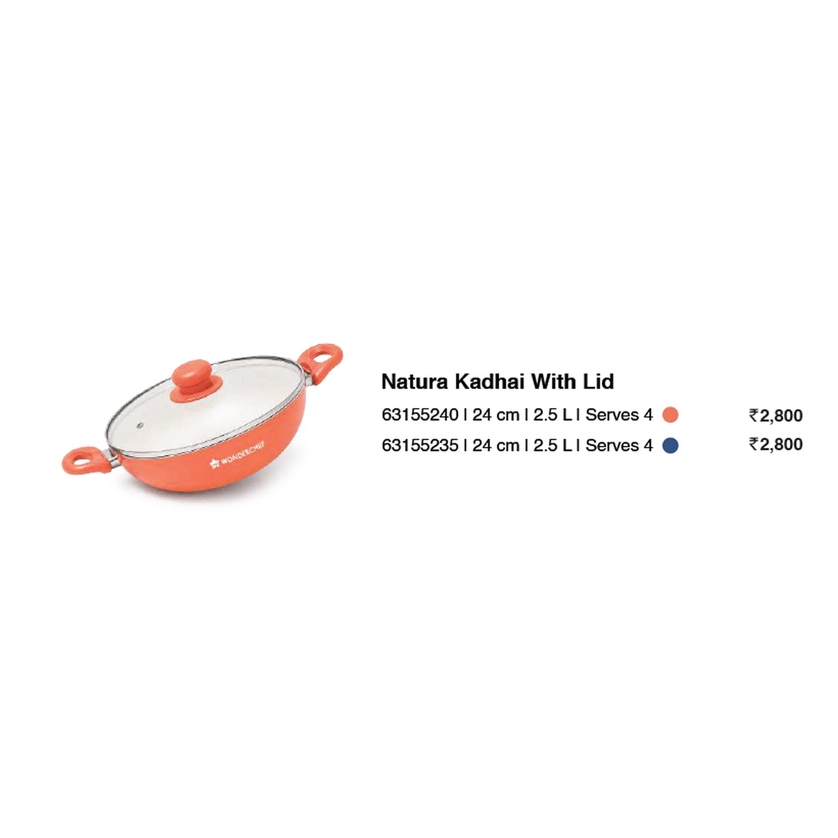 Wonder Chef - Natura Kadhai With Lid