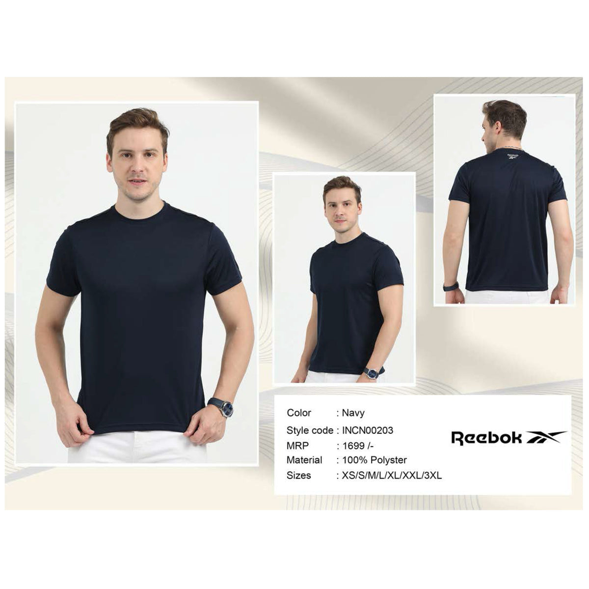 Reebok - Polyester Round Neck T-Shirt