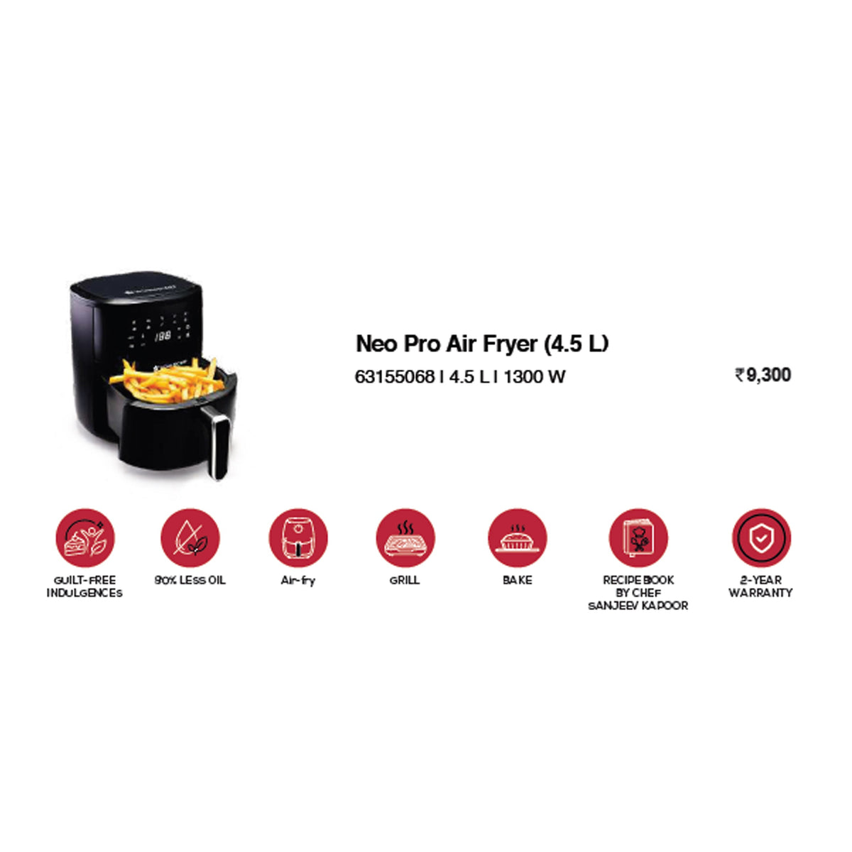 Wonder Chef - Neo Pro Air Fryer (4.5 L)