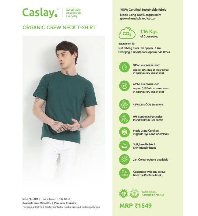 Caslay - Organic Crew Neck T-Shirt