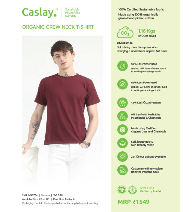 Caslay - Organic Crew Neck T-Shirt