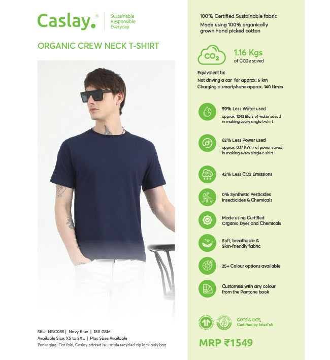 Caslay - Organic Crew Neck T-Shirt
