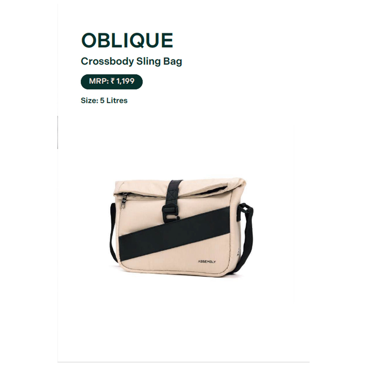 Assembly - Oblique Crossbody Sling Bag