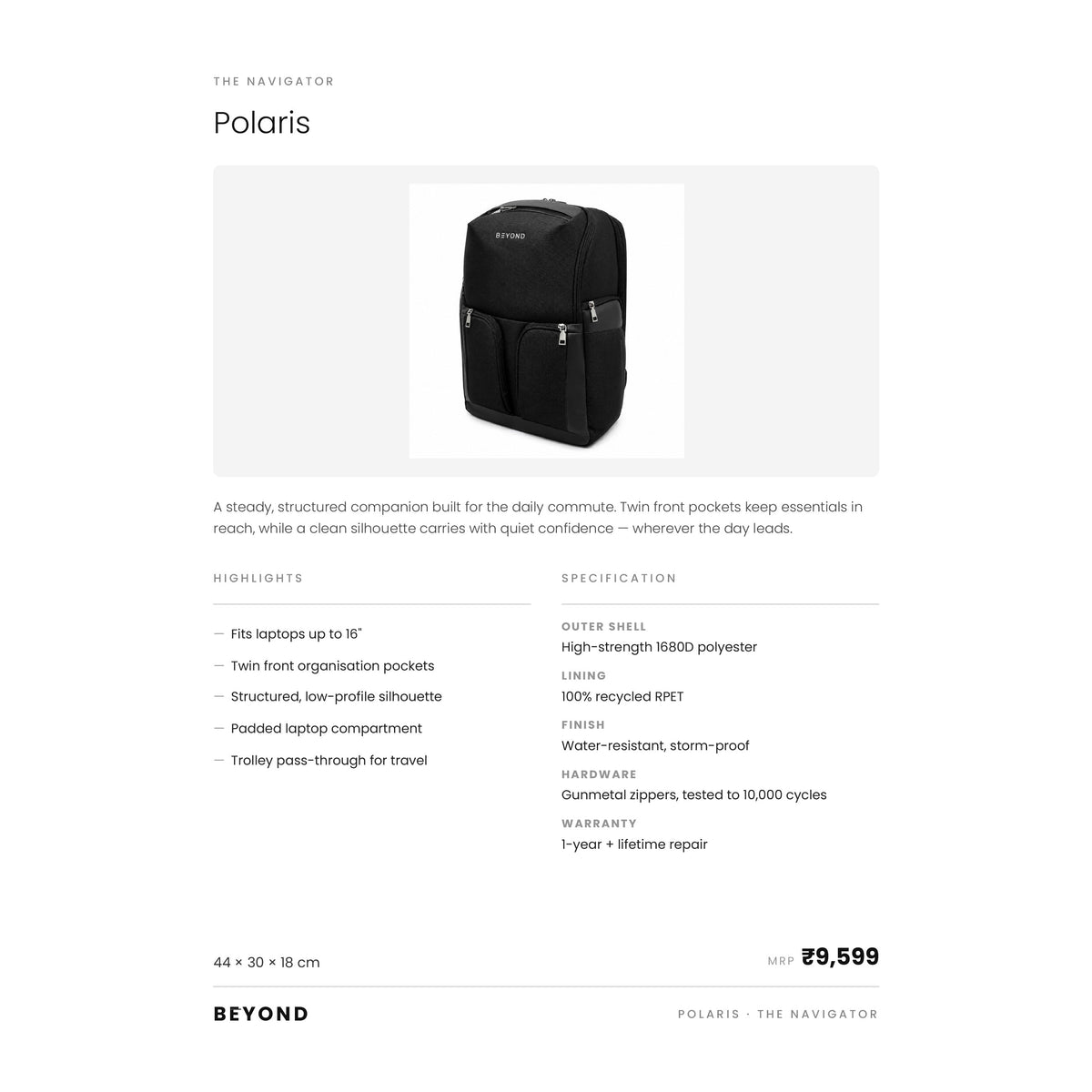 Beyond - Polaris Backpack