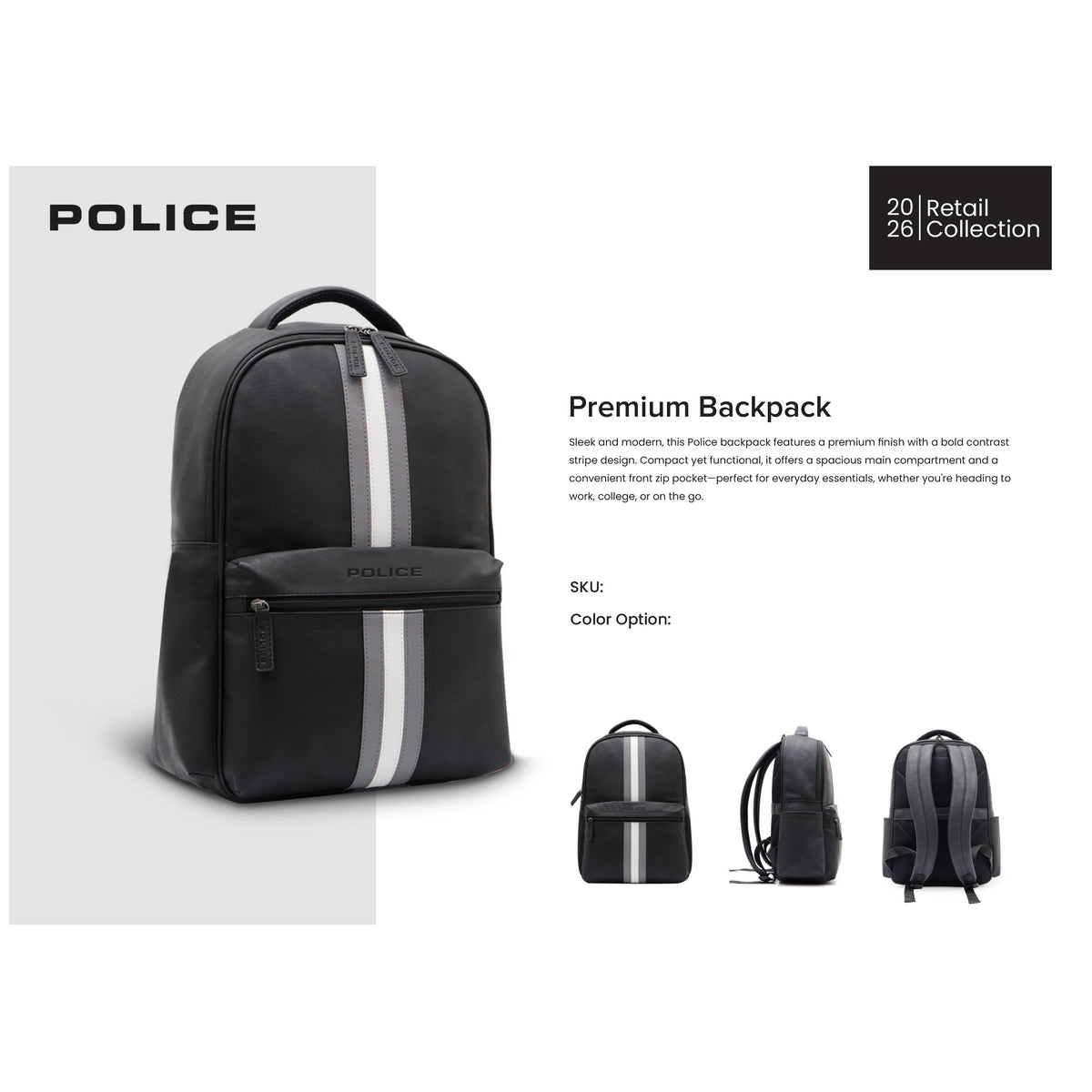 Police - Premium Backpack Strip
