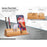 Bamboo phone stand with card holder and double pen stand (with PU Gloss coating)  -  Q 41