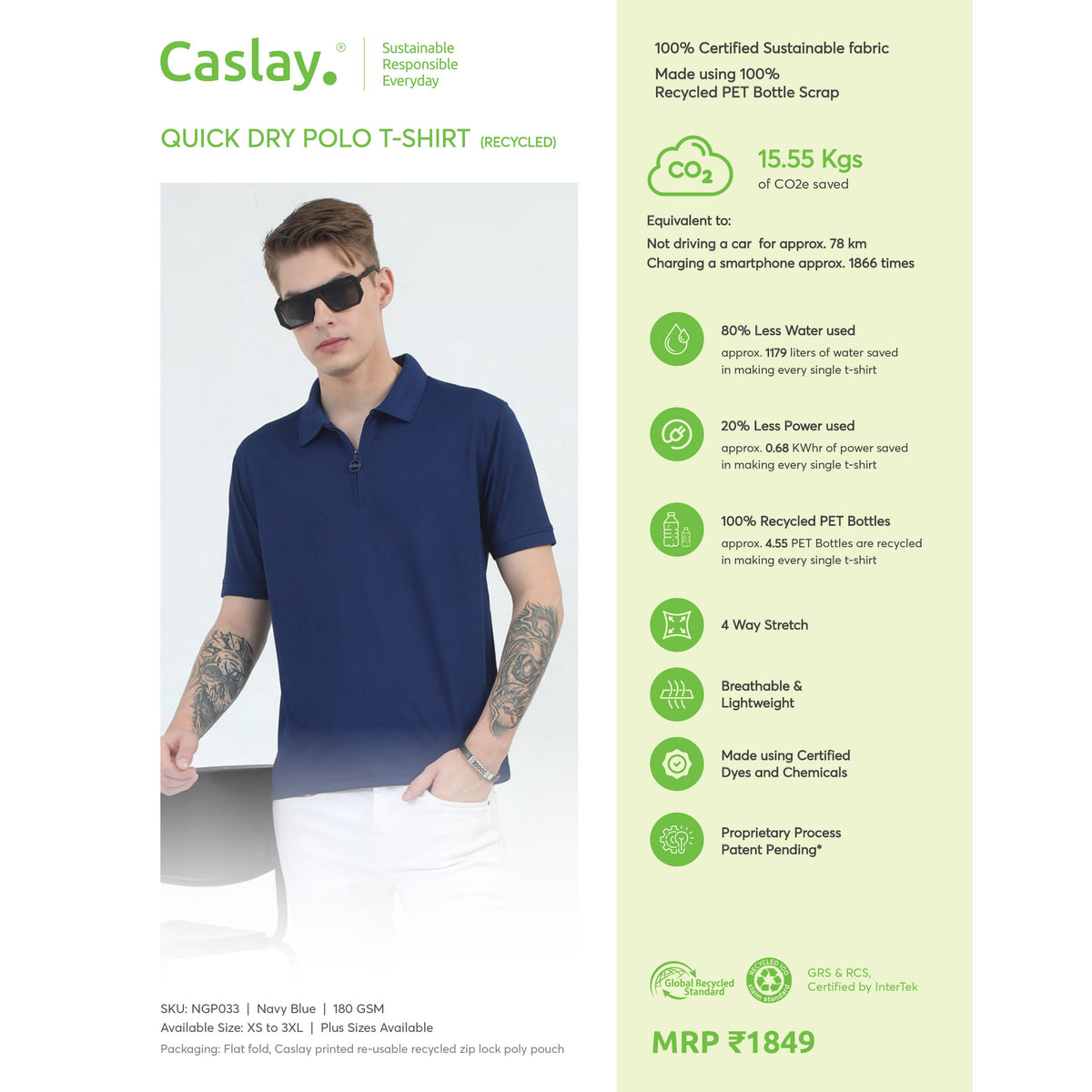 Caslay - Quick Dry Polo T-Shirt