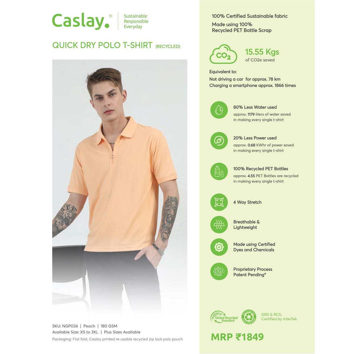 Caslay - Quick Dry Polo T-Shirt