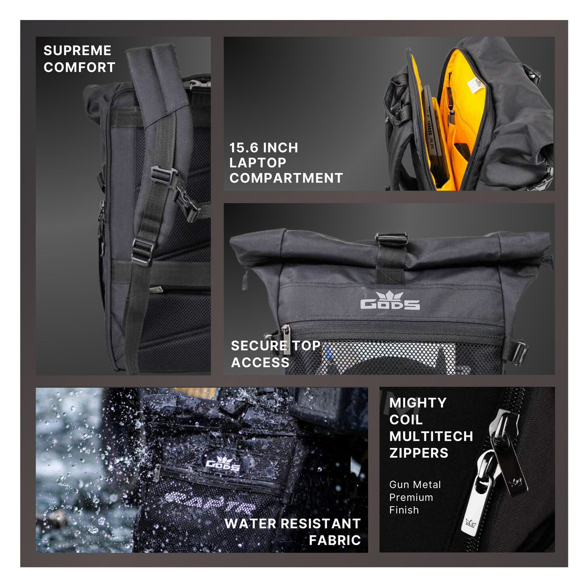 GODS - Raptr Roll-Top Backpack
