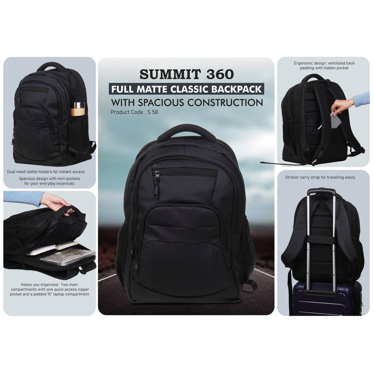 Power Plus - Summit 360 Full Matte Classic Backpack - S 58