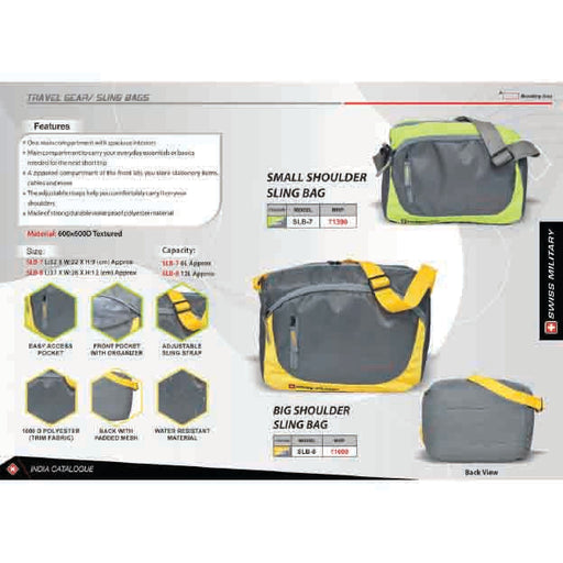 SWISS MILITARY - SLING BAG - SLB7 & SLB8