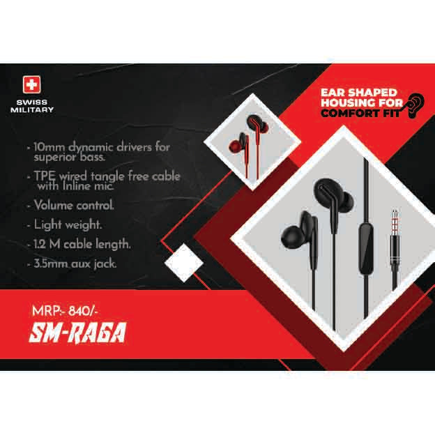 SWISS MILITARY - EARPHONE - SM-RAGA