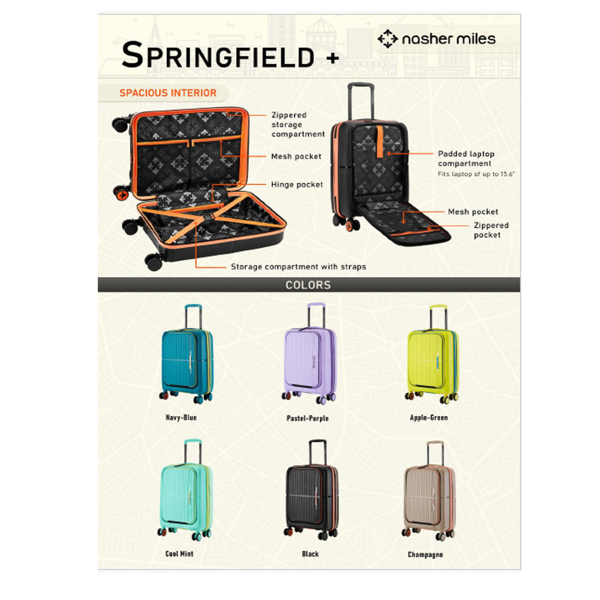 Nasher Miles - Springfield Plus Trolley Bag