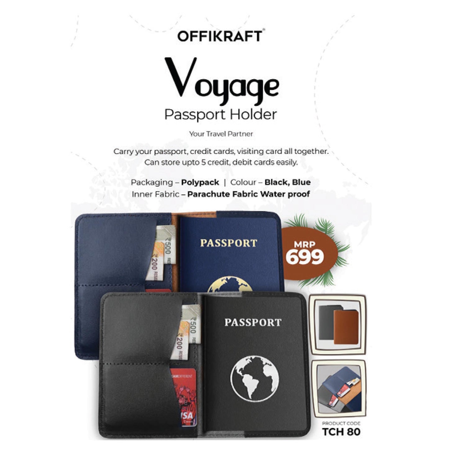 OFFIKRAFT - VOYAGE PASSPORT HOLDER - TCH 80