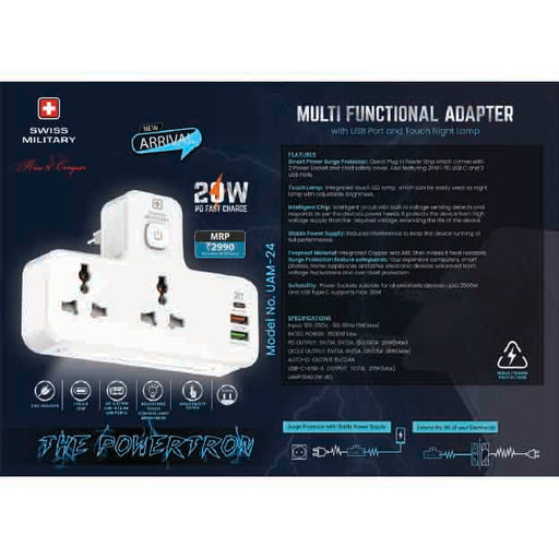 SWISS MILITARY -  MULTI-FUNCTIONAL ADAPTER - UAM-24