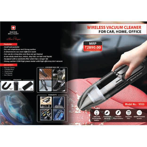SWISS MILITARY -  WIRELESS VACUUM CLEANER - VC-03