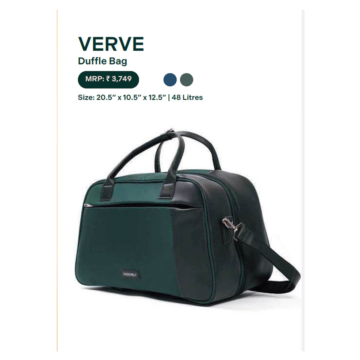 Assembly - Verve Duffle Bag