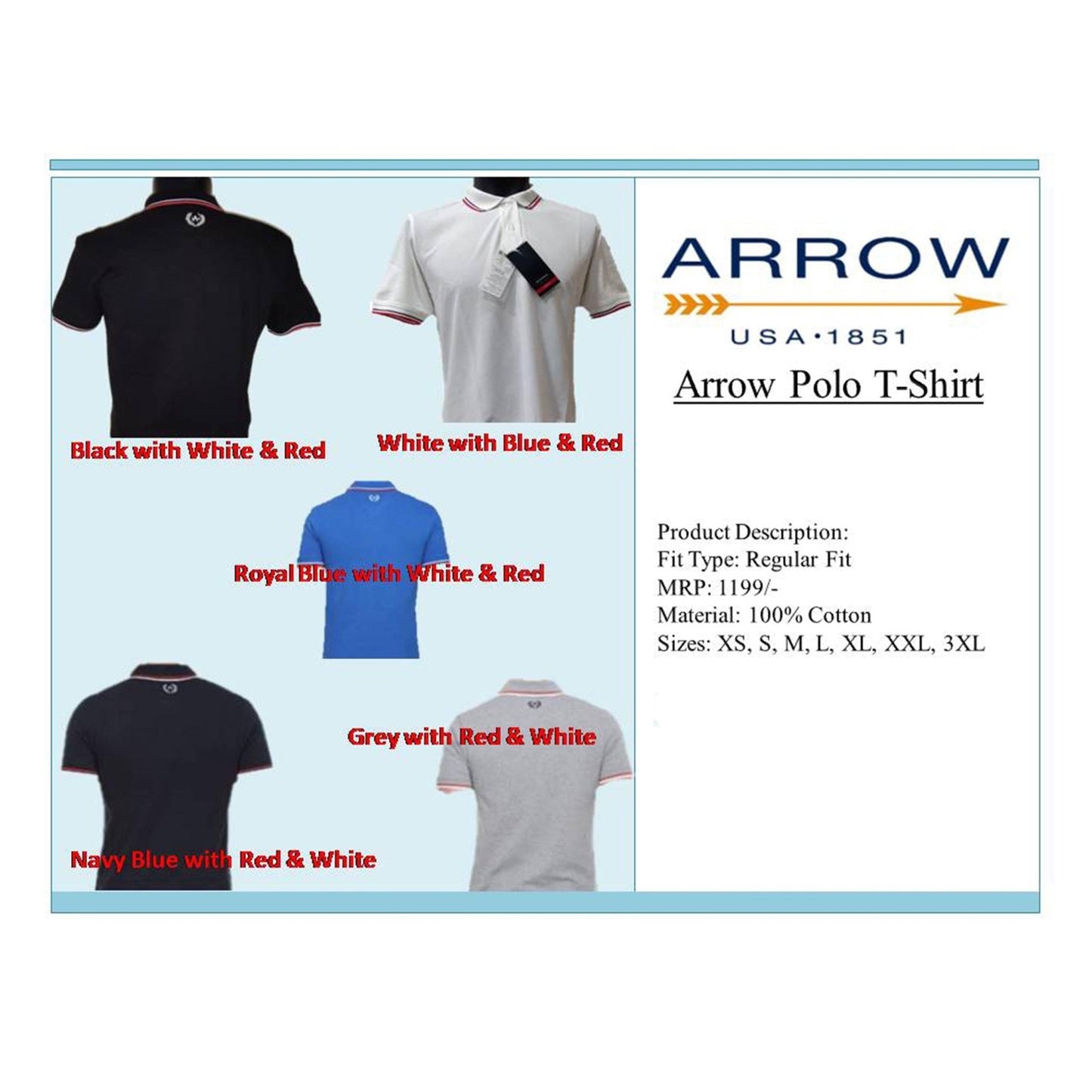 Arrow Polo T Shirt with Tipping