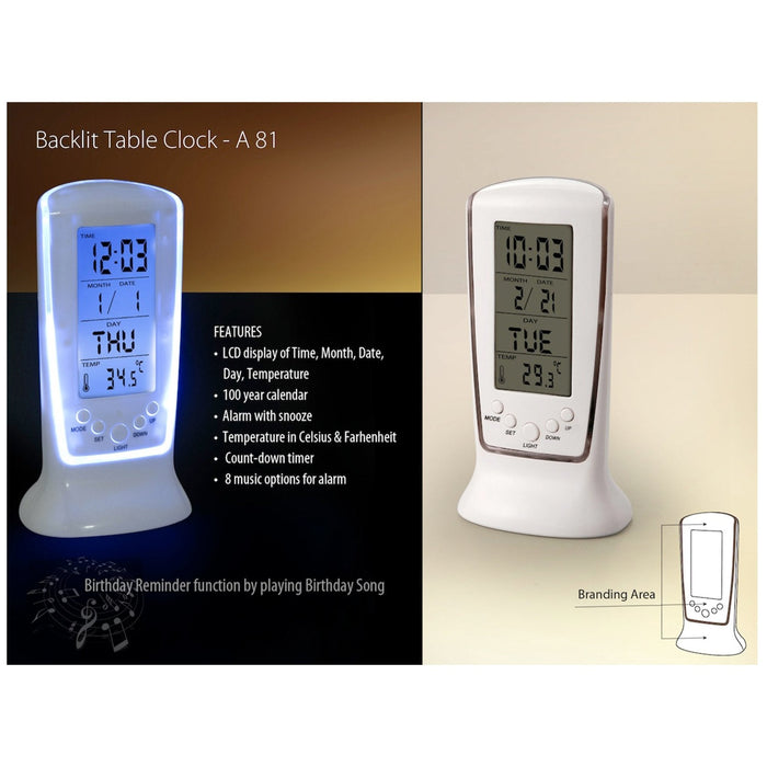 Backlit Table Clock - A 81