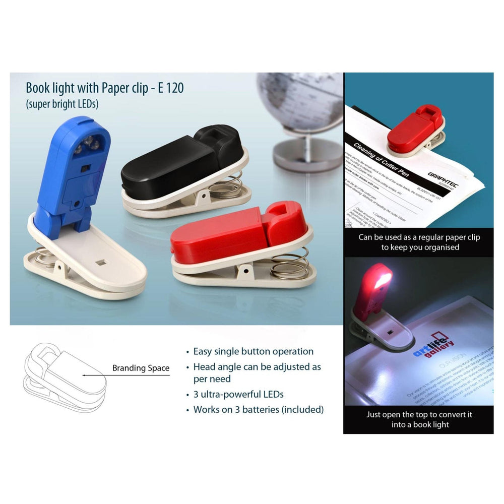 Book Light With Paper Clip - E 120