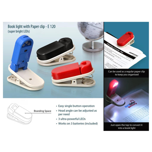 Book Light With Paper Clip - E 120