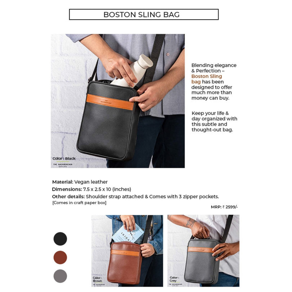 BOSTON UNISEX SLING BAG - LEATHER BAG