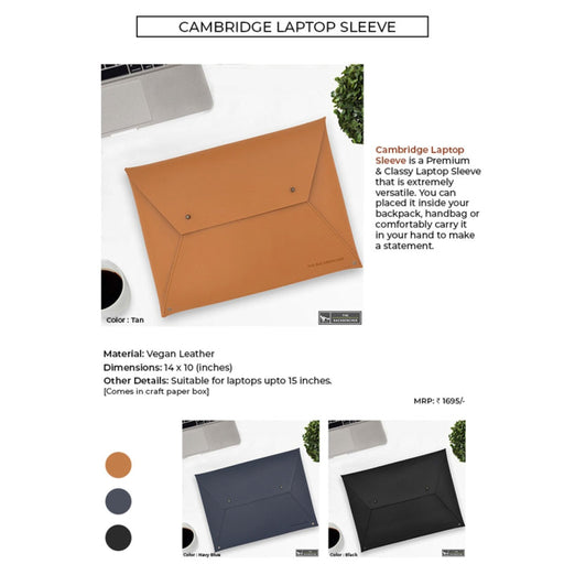 CAMBRIDGE LAPTOP SLEEVE - VEGAN LEATHER